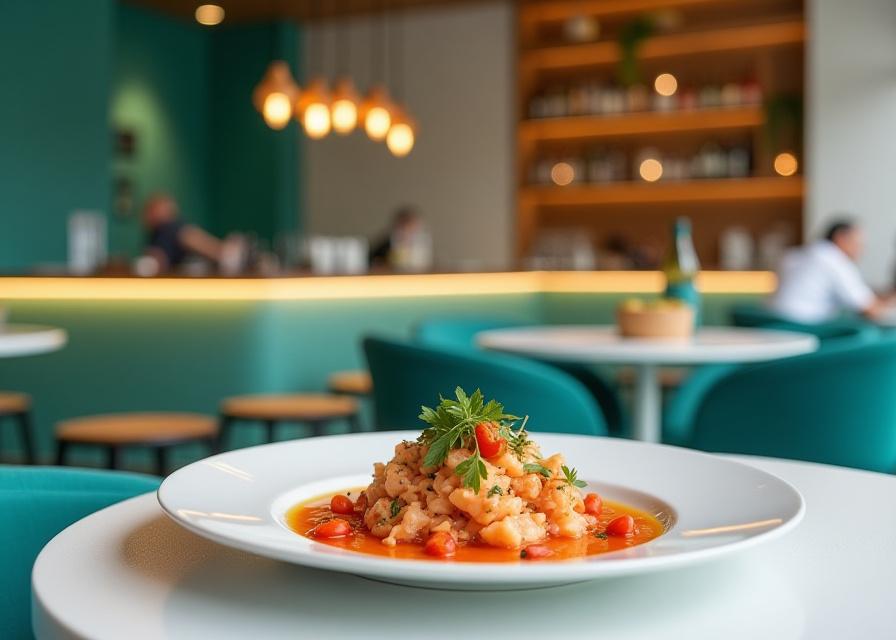 Bar de ceviche moderno con diseño contemporáneo
